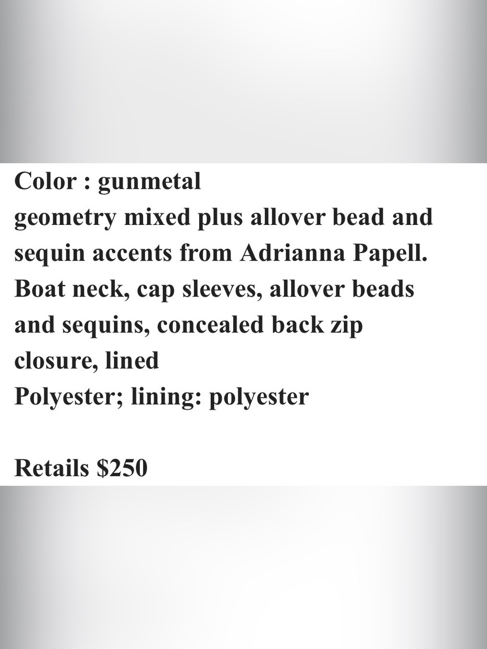 Adrianna Papell Gunmetal Beaded Dress - Picture 4 of 10